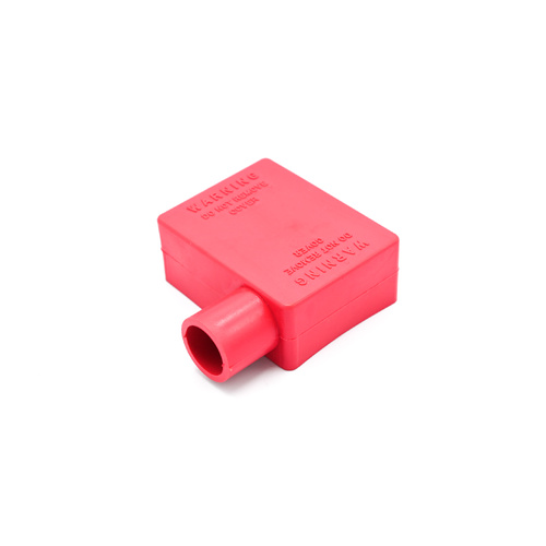 Battery Terminal Boot, 90-deg LH entry, suits 50-70mm2 cable, red 